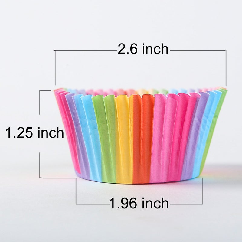 STARUBY Cupcake Baking Paper Cups Muffin Cupcake Liners Colorful Rainbow Combo Disposable Baking Cups Set Standard Size,Pack of 400 - Image 4